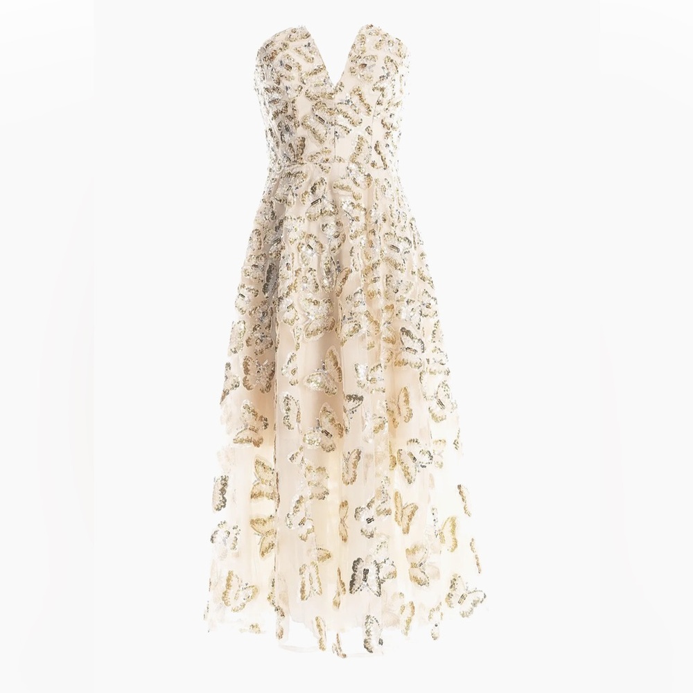NWT Dress the Population Briella Butterfly Sequin Dress size Small